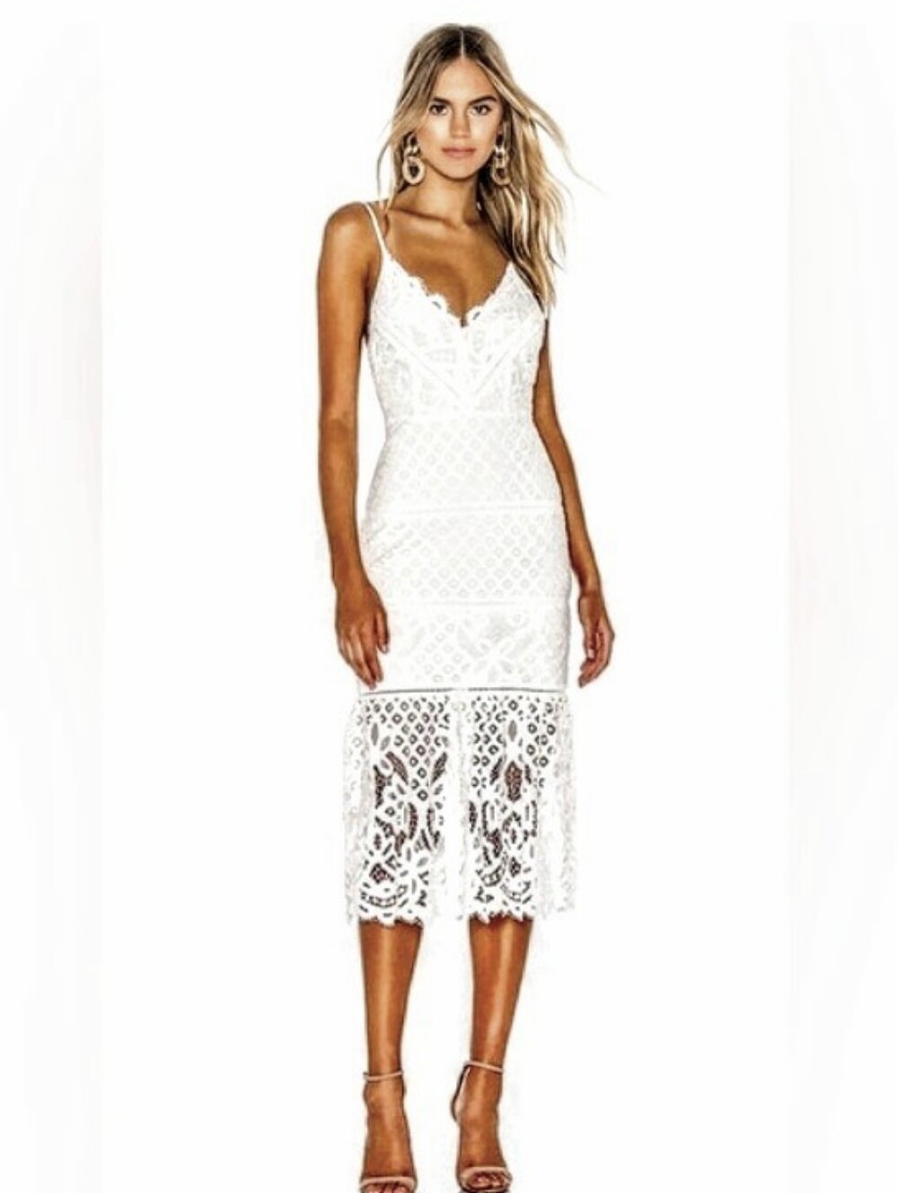 Lovers & Friends Tilly Lace Midi Dress sz S
